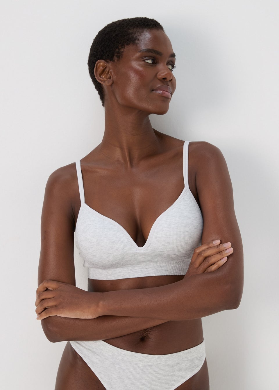 2 Pack Grey & White Seamless Moulded Bras