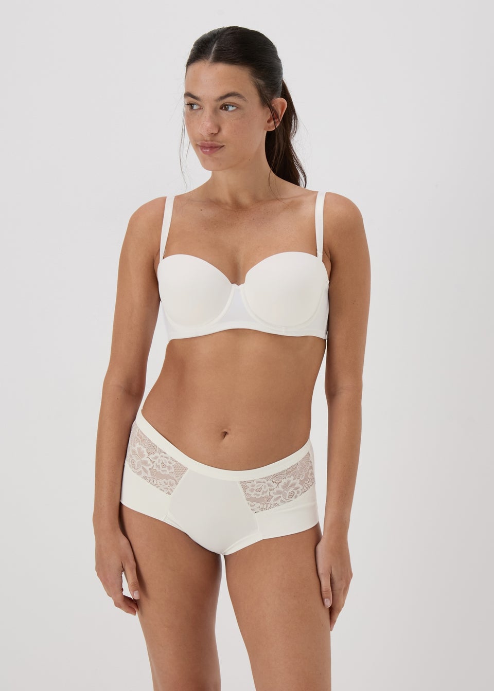 3 Pack Green/Navy/Cream Lace Midi Knickers