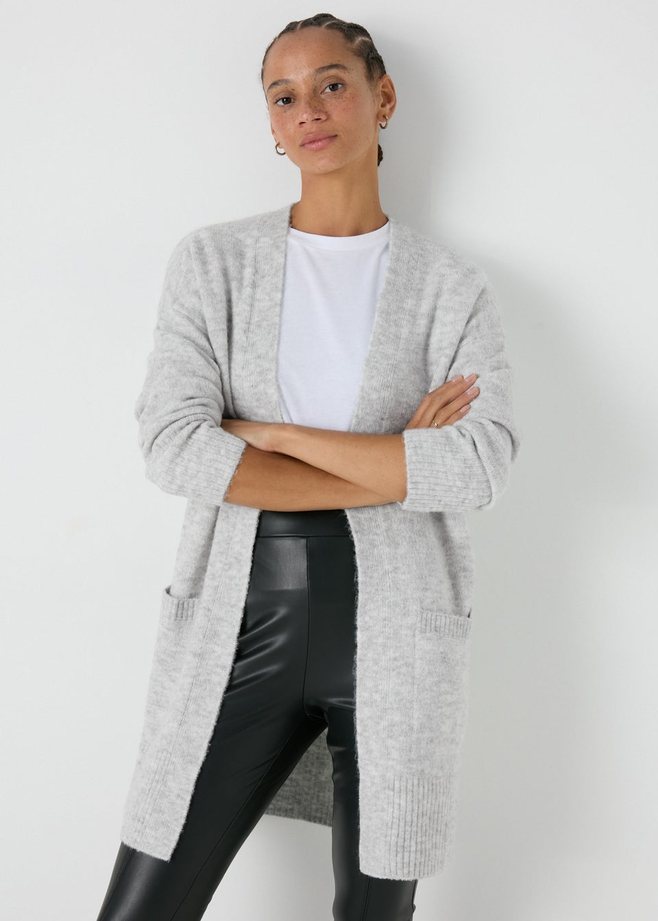 Grey Soft Longline Cardigan Matalan