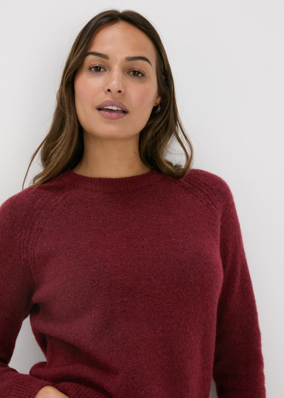 Burgundy Ribbed Jumper