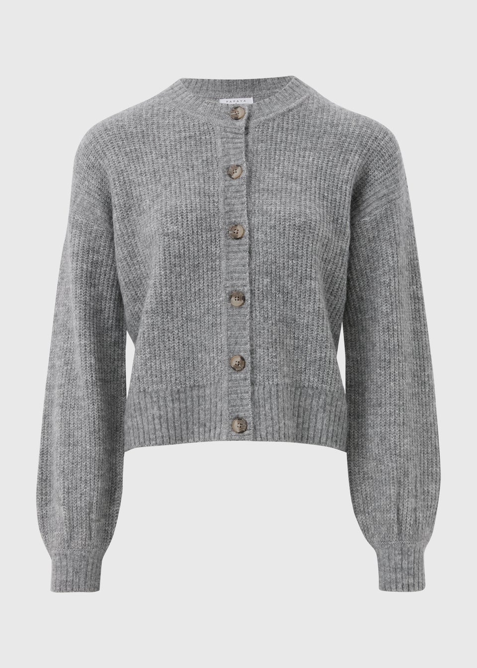 Grey Button Front Cardigan