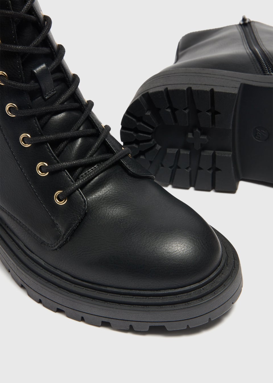Black Lace Up Boots Matalan