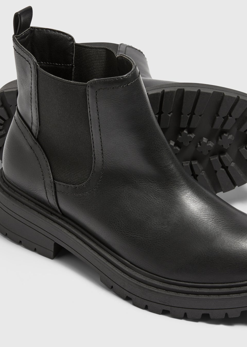 Black PU Chelsea Boots