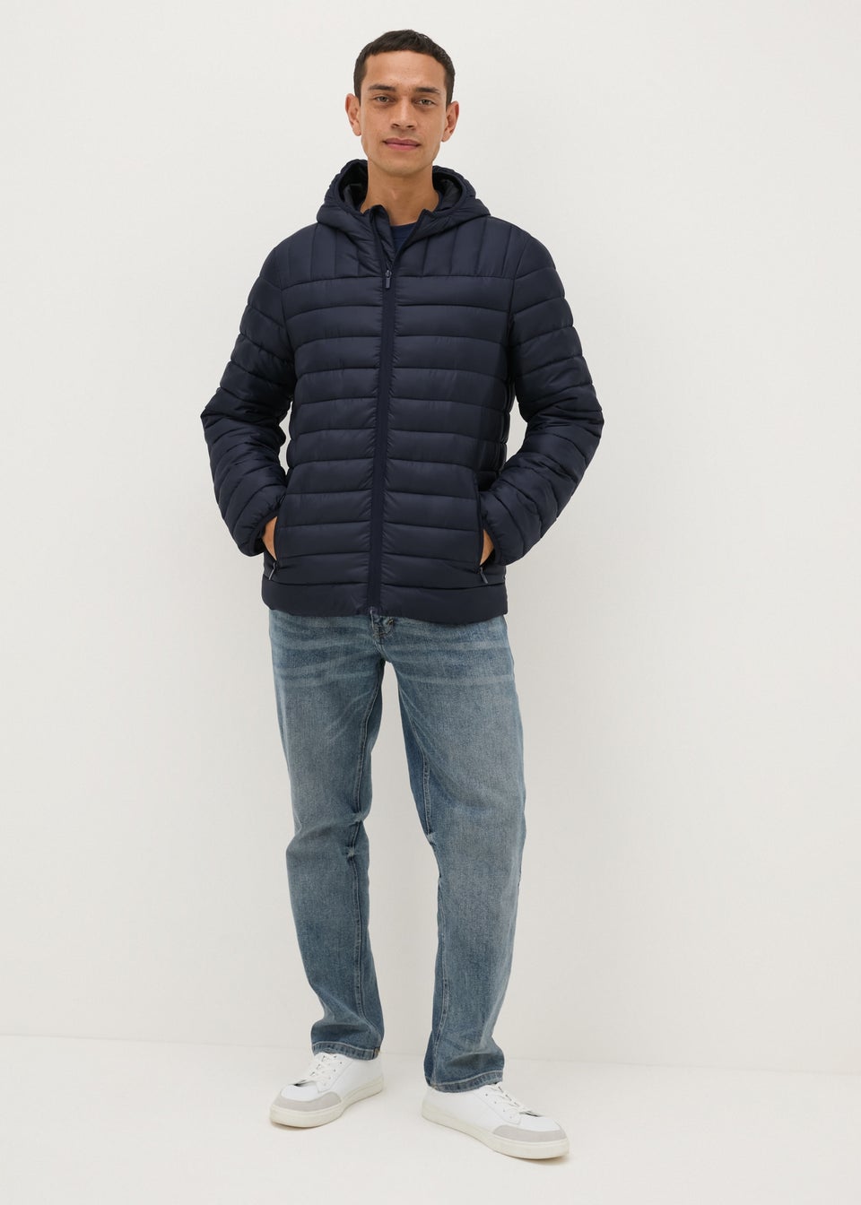 Navy Hooded Padded Jacket