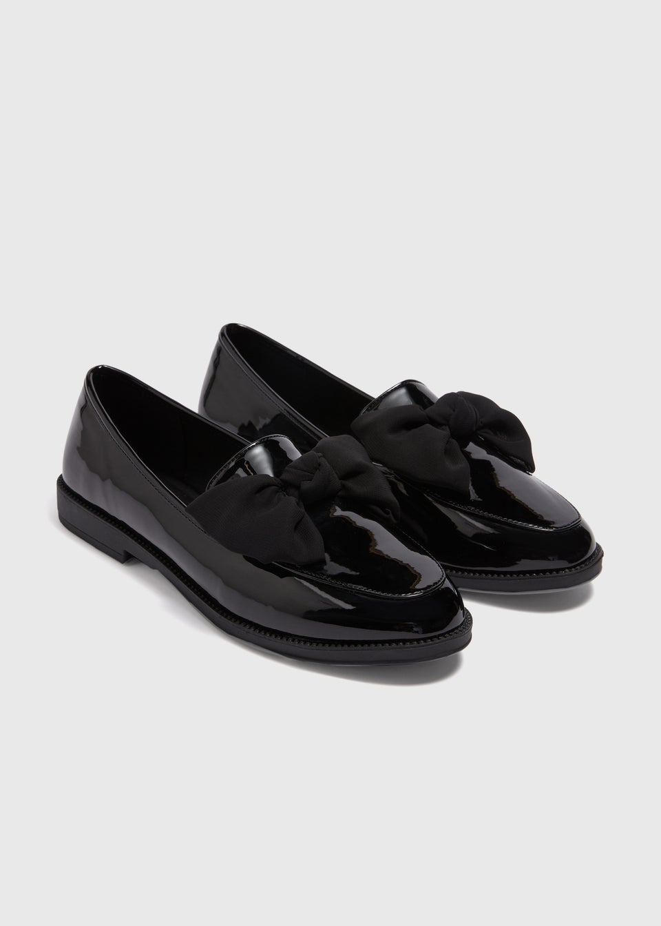 Black Patent Bow Loafers