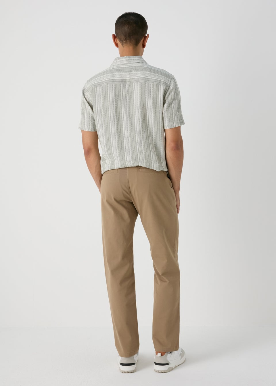 Beige Straight Fit Chinos