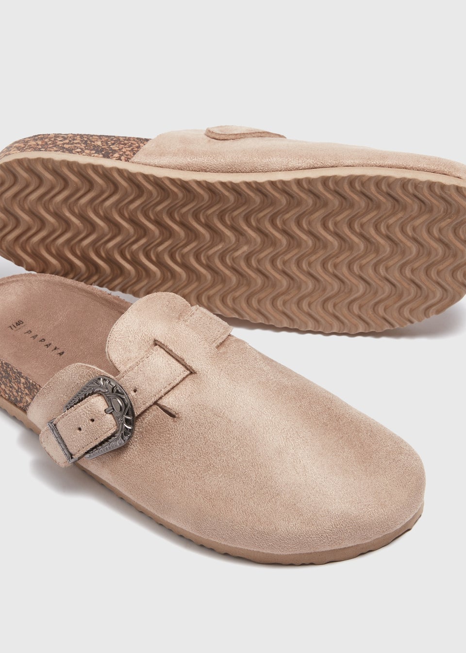 Taupe Close Toe Footbed Sandals