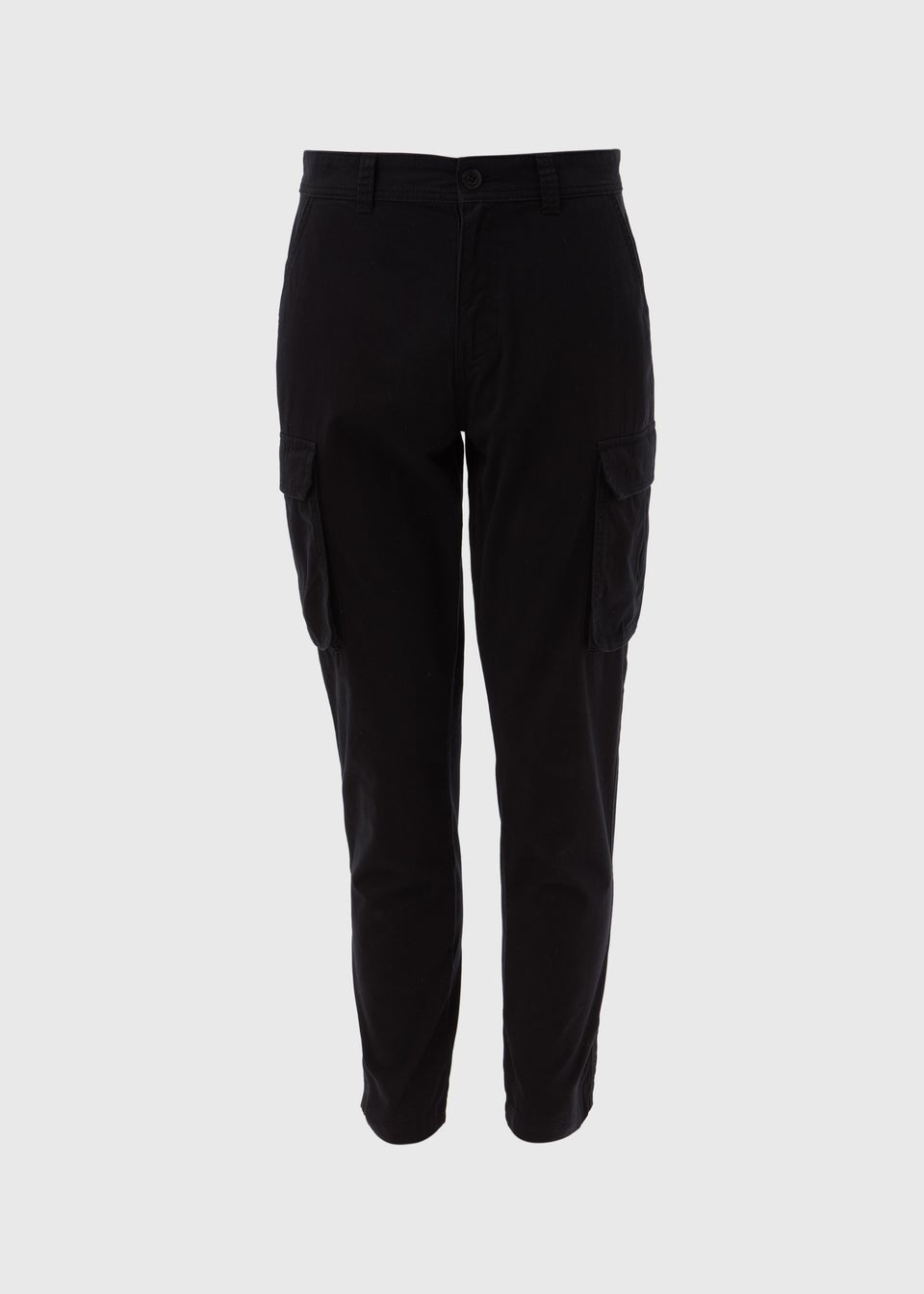 Black Drawcord Cargo Trousers