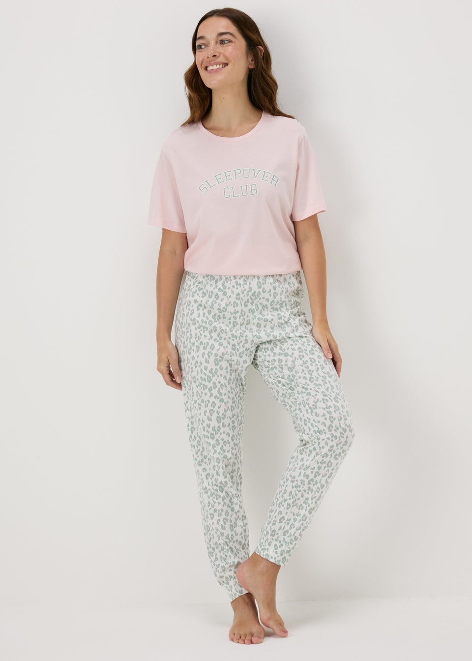 Green Leopard Print Pyjama Bottoms Matalan