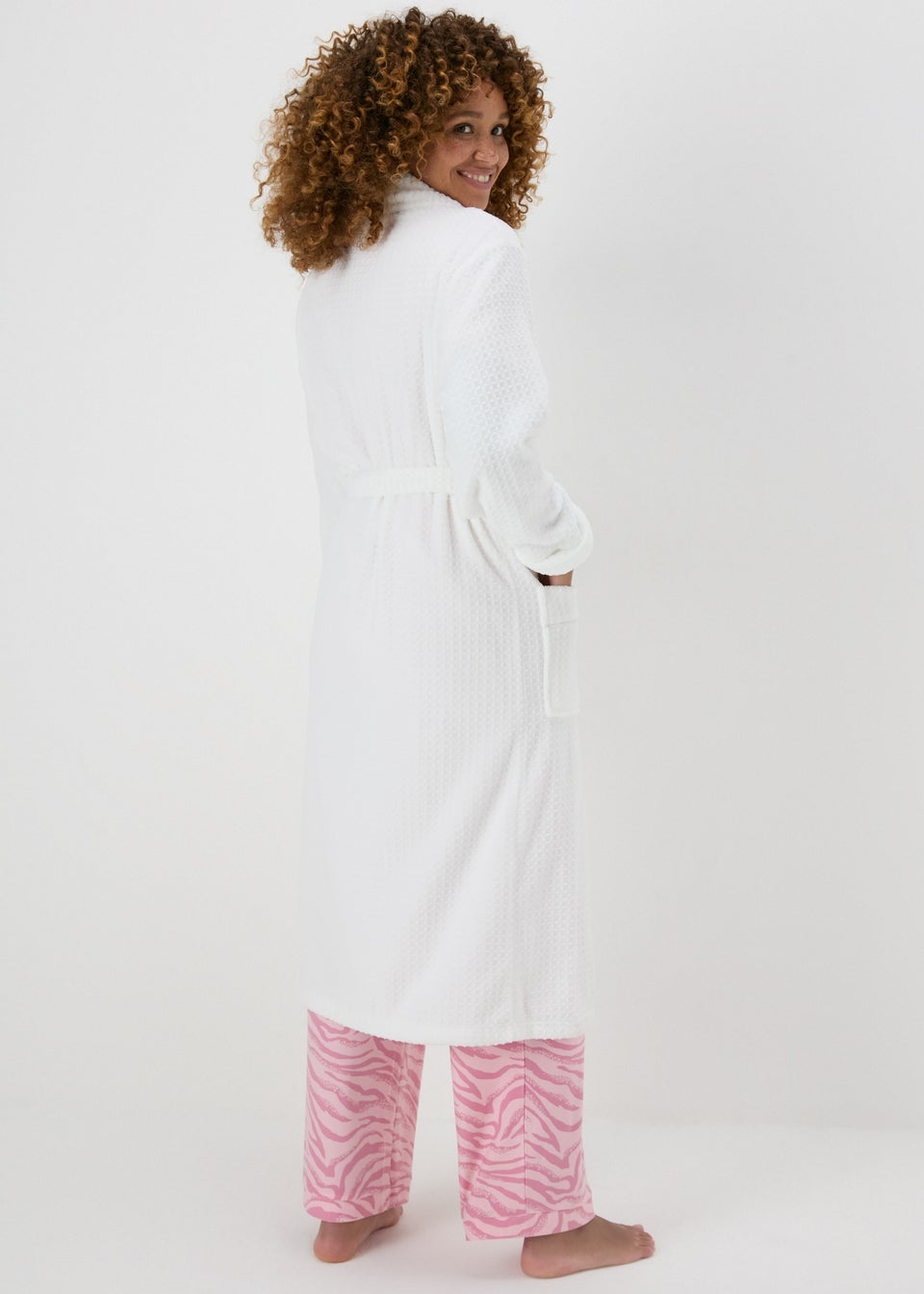 White Waffle Dressing Gown Matalan