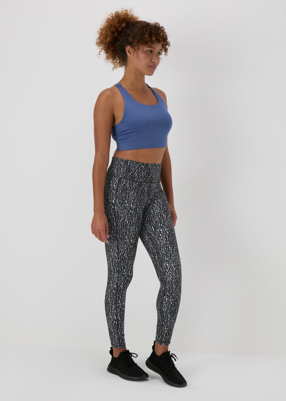 Souluxe Black Mono Printed Leggings Matalan