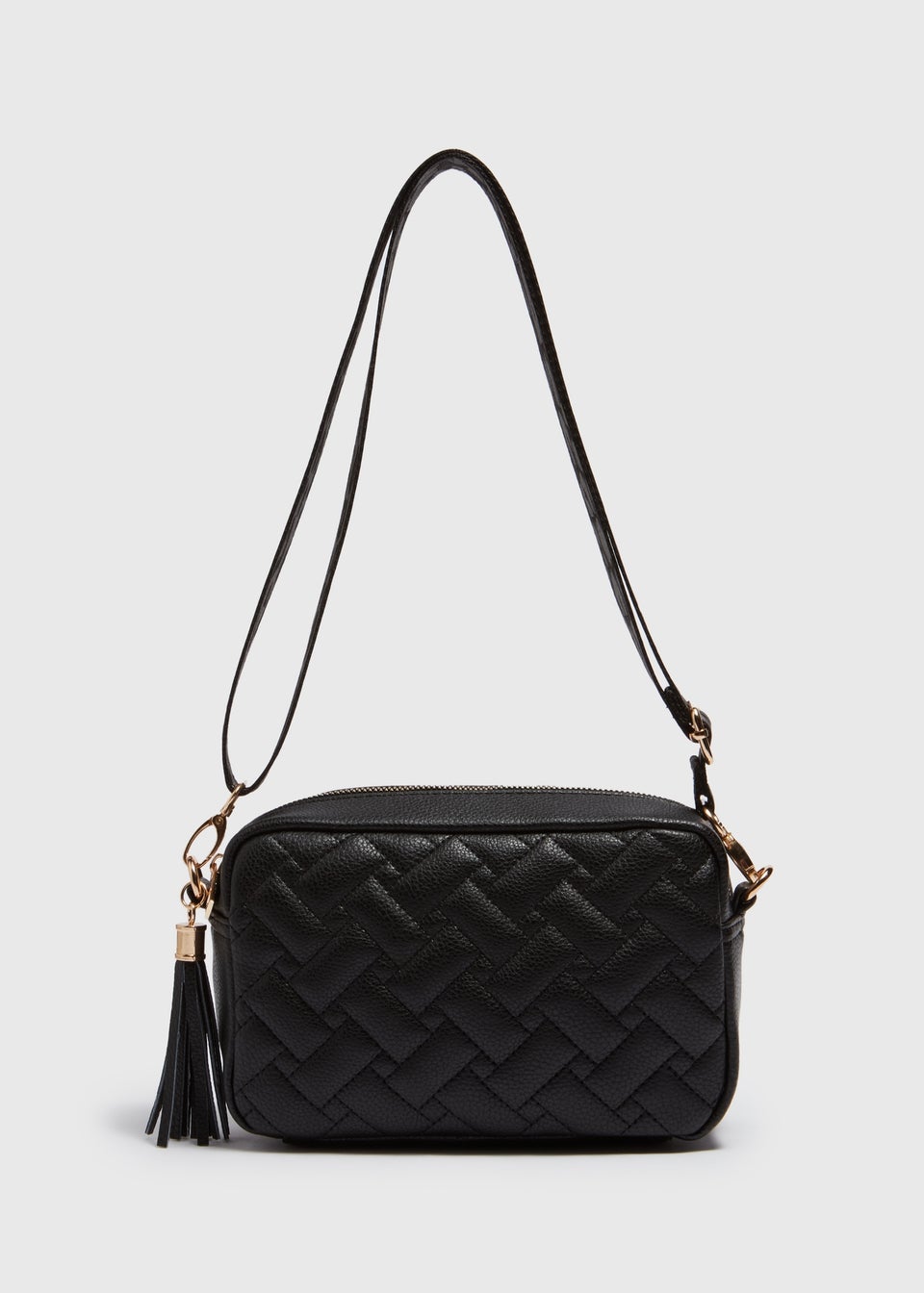 Black Textured Camera Bag Matalan