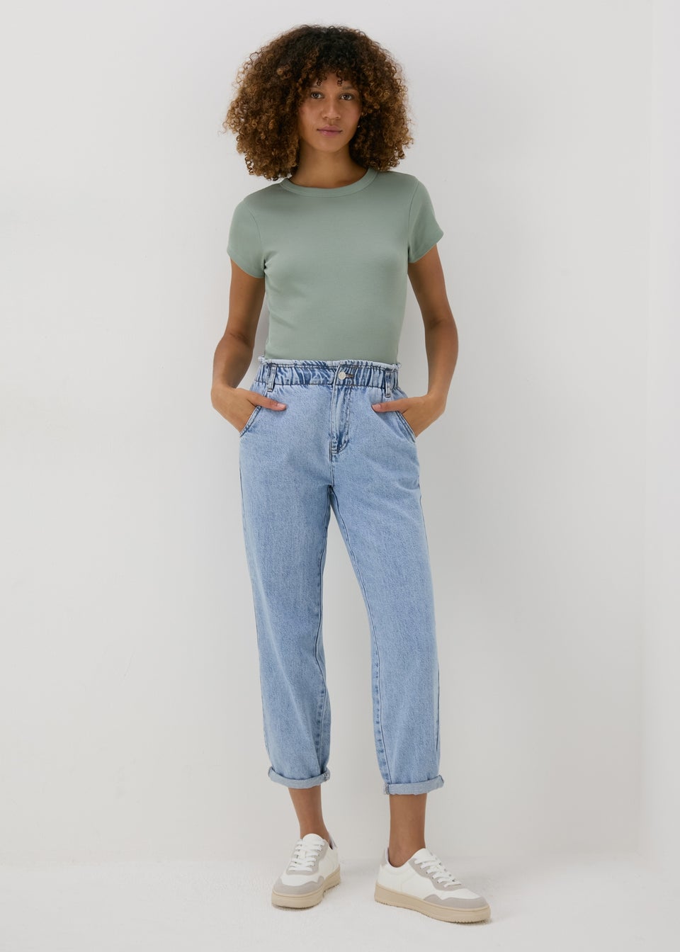 Lightwash Blue Paperbag Jeans Matalan