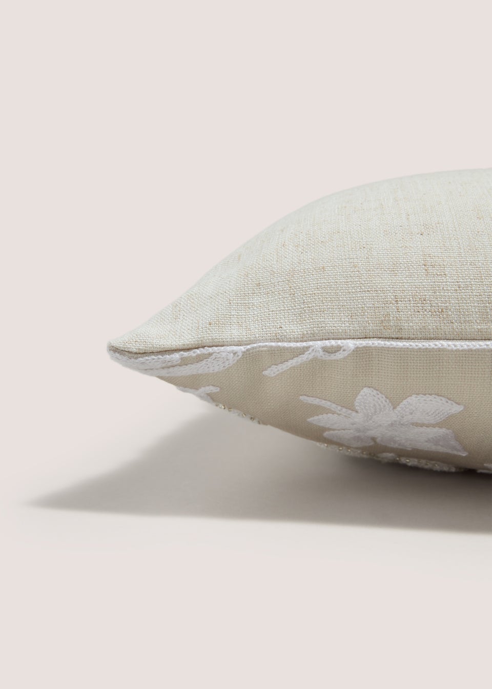 Cream Pumpkin Embroidered Cushion (43cm x 43cm)