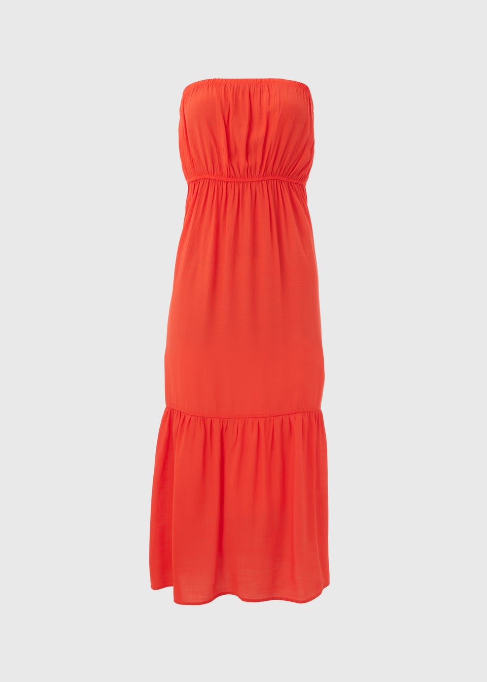 Red Bandeau Maxi Dress