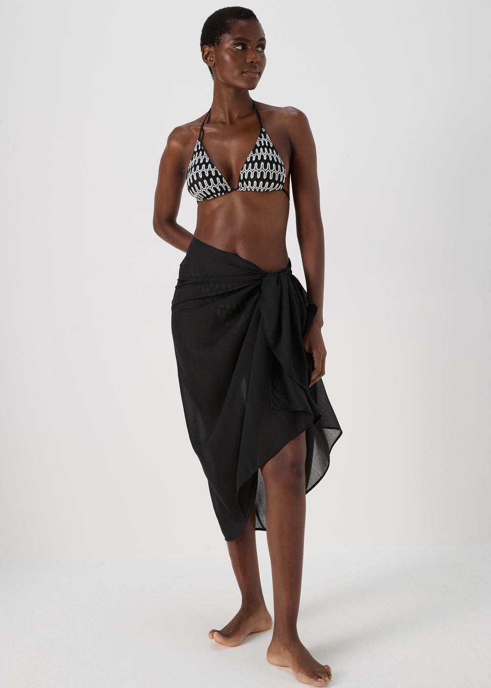 Black sarong swimsuit cover up online