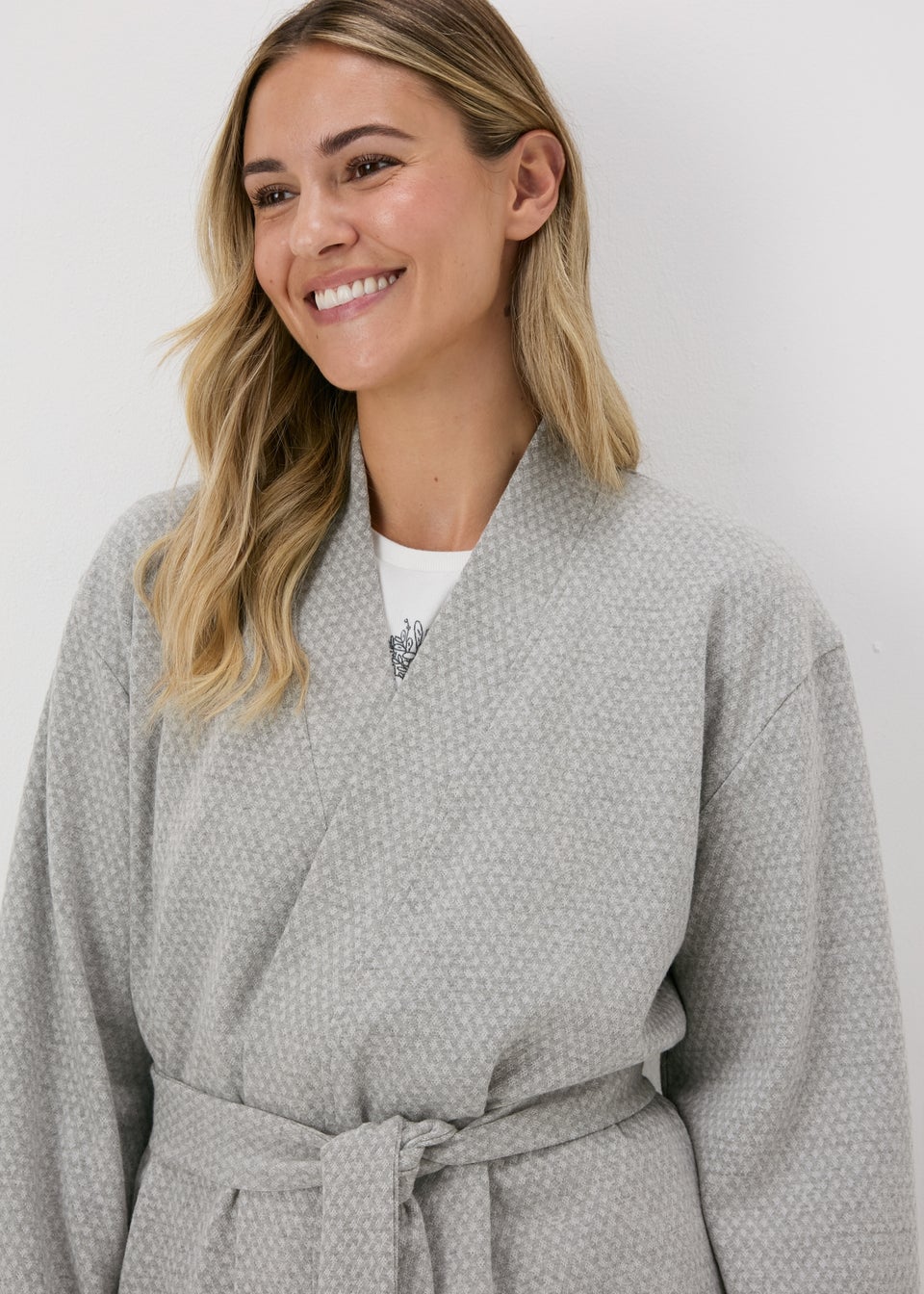 Grey Waffle Dressing Gown Matalan