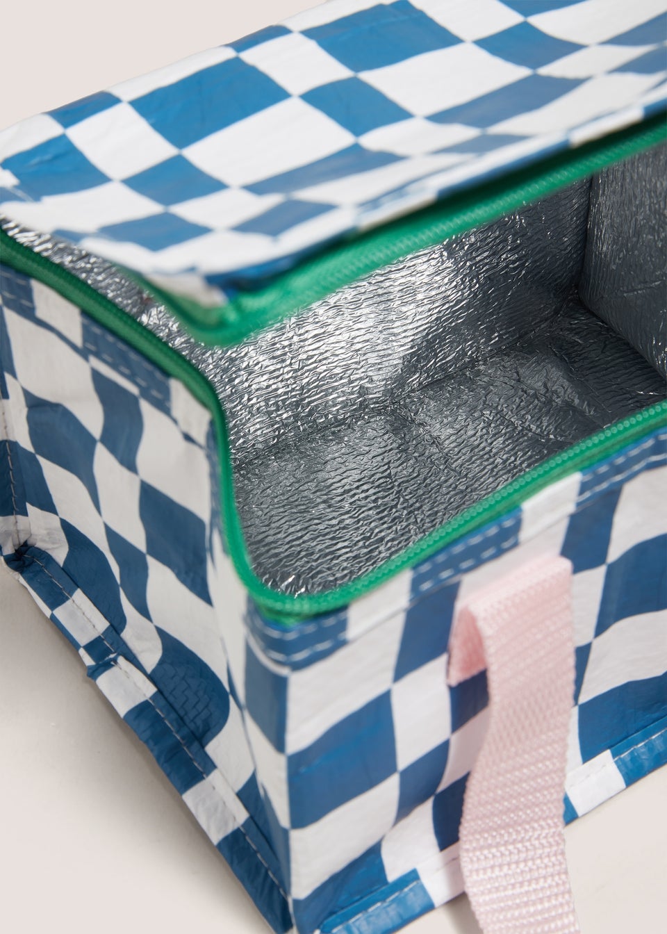 Blue Checked Lunch Bag