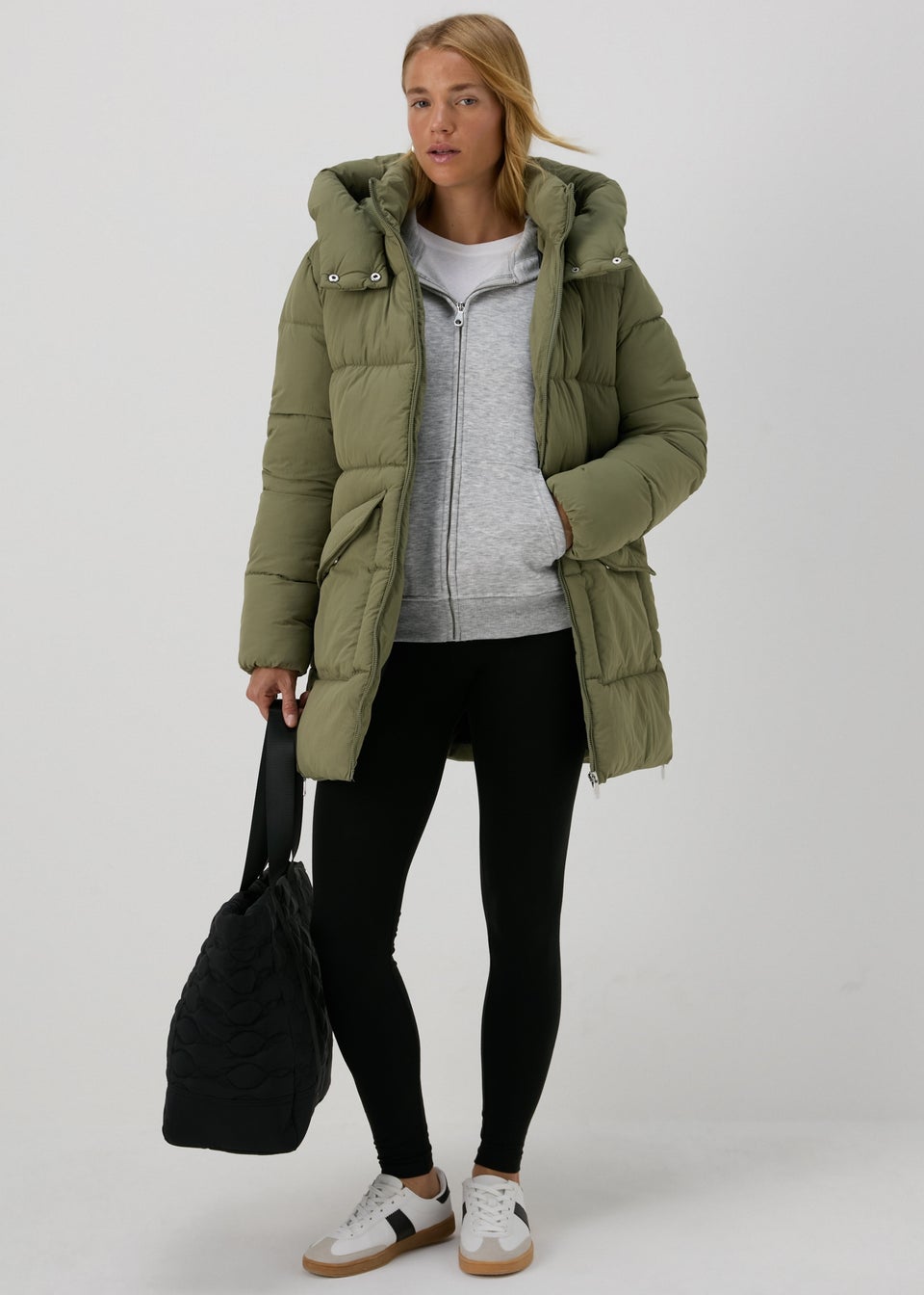 Khaki Mid Padded Coat Matalan