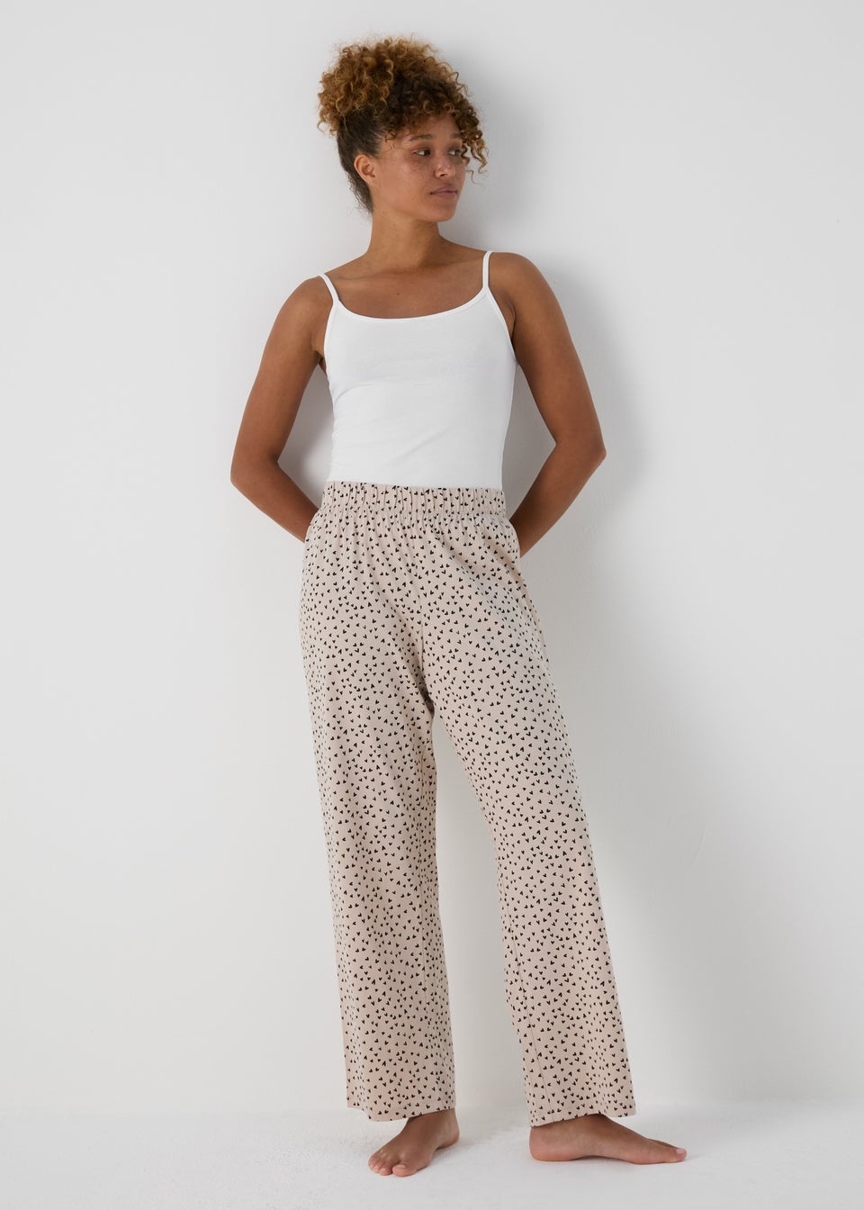 Beige Wide Leg Pyjama Bottoms Matalan