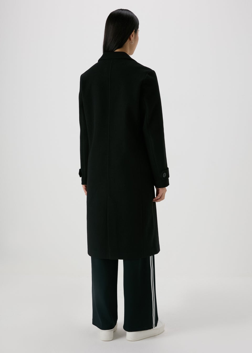 Black Textured Coat Matalan