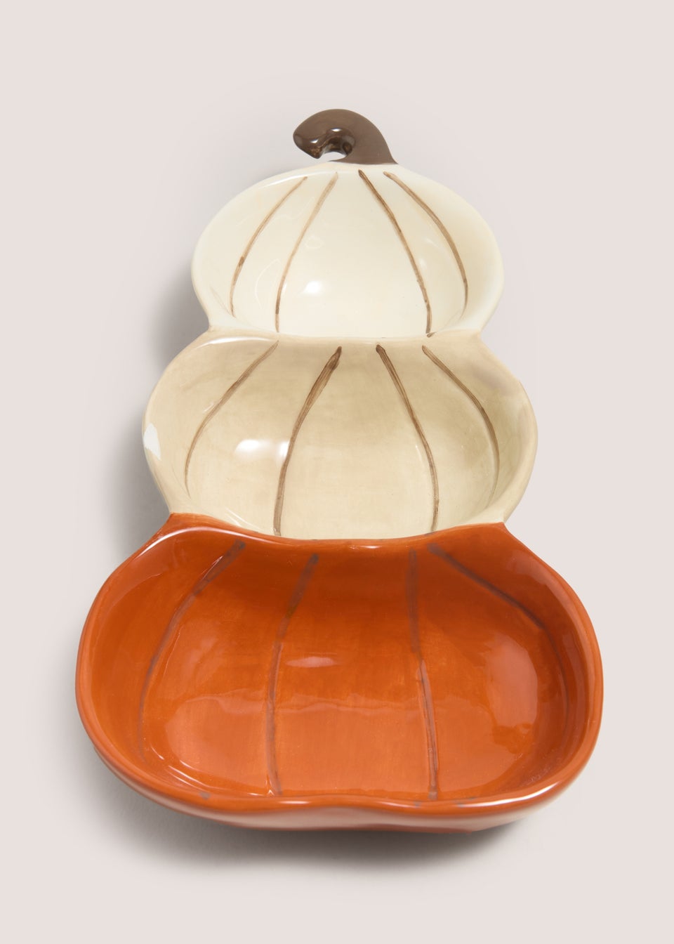 Orange 3 Tier Pumpkin Serve Dish
