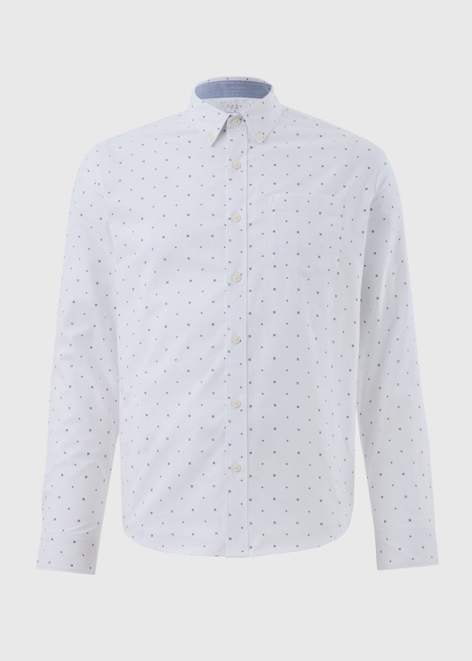 White Geometric Oxford Shirt