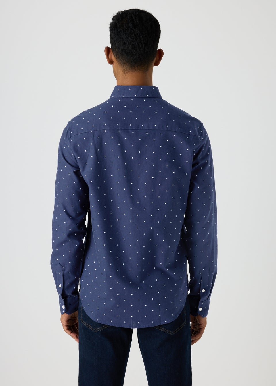 Navy Geometric Oxford Shirt