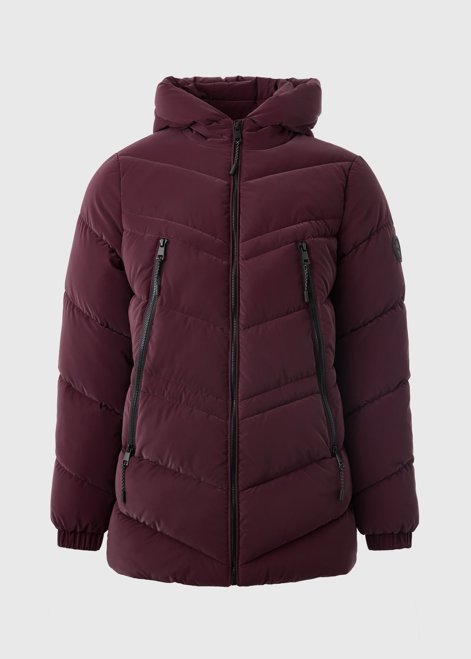 Burgundy Technical Mid Padded Coat