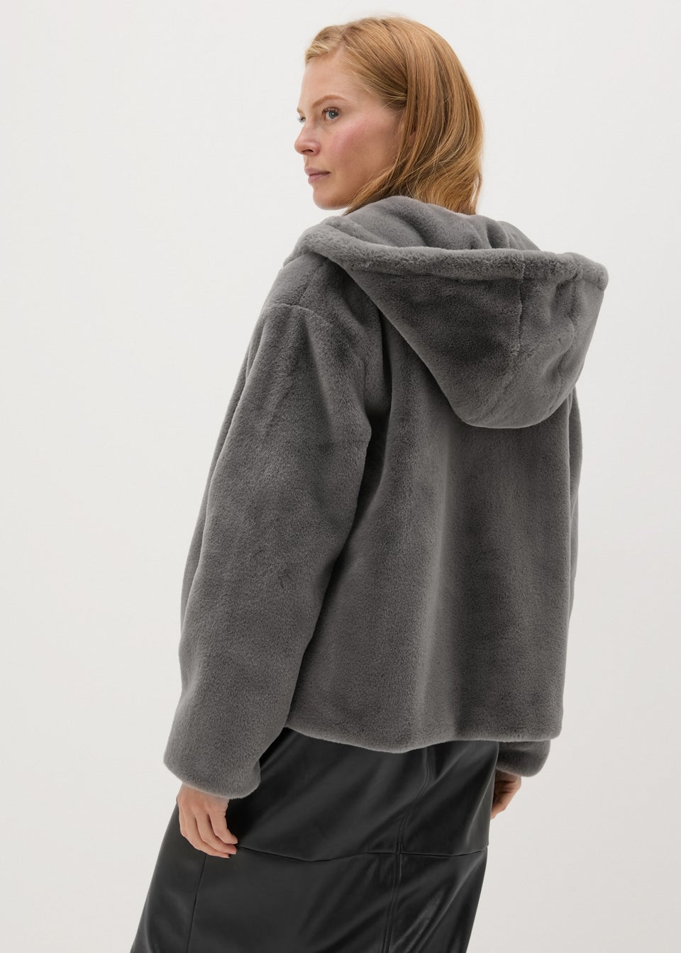 Talisa grey faux fur hooded coat new arrivals