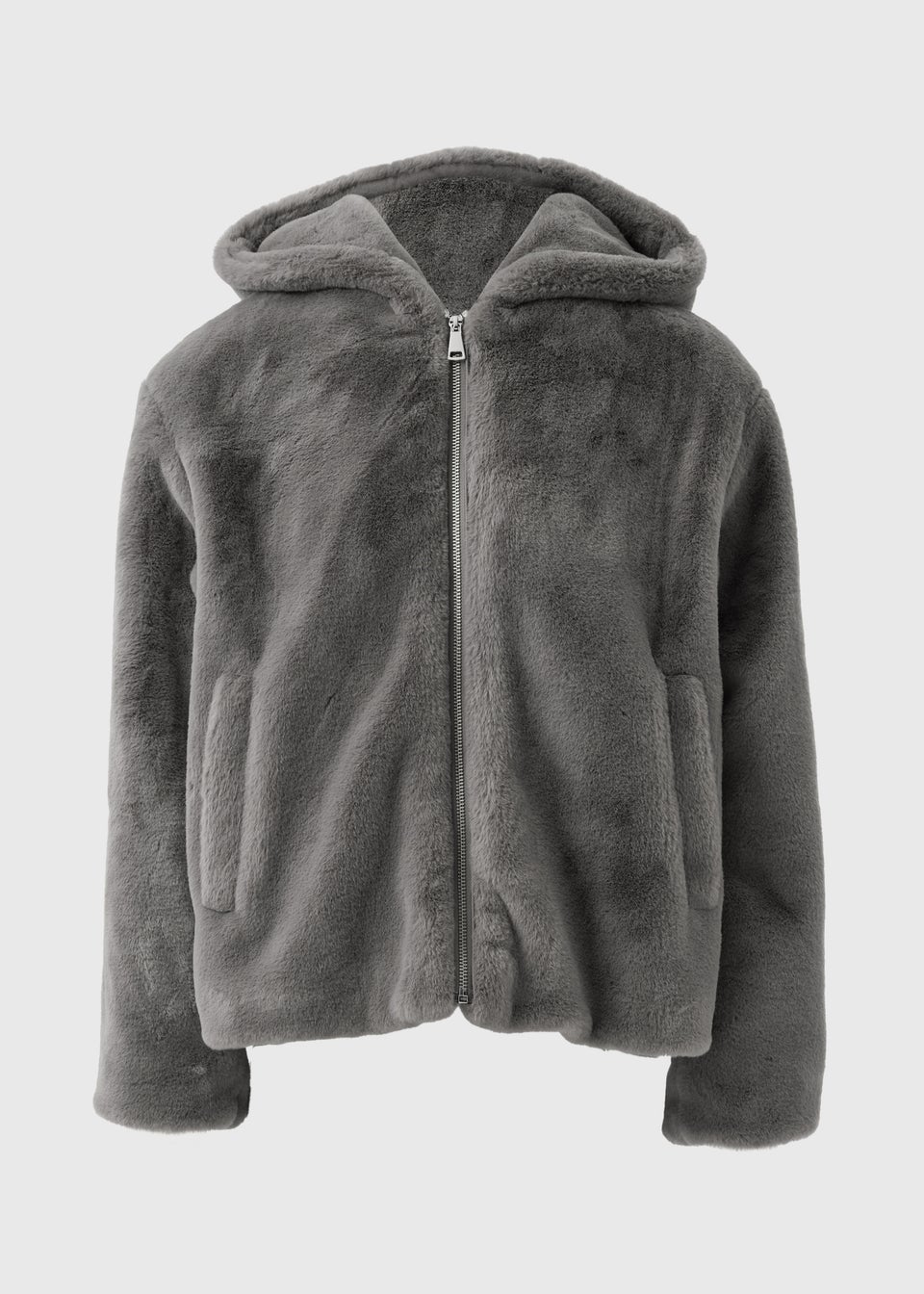 Talisa grey faux fur hooded coat hot sale