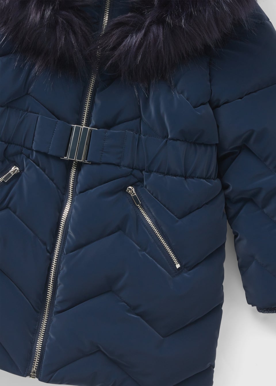 Matalan girls navy coat discount