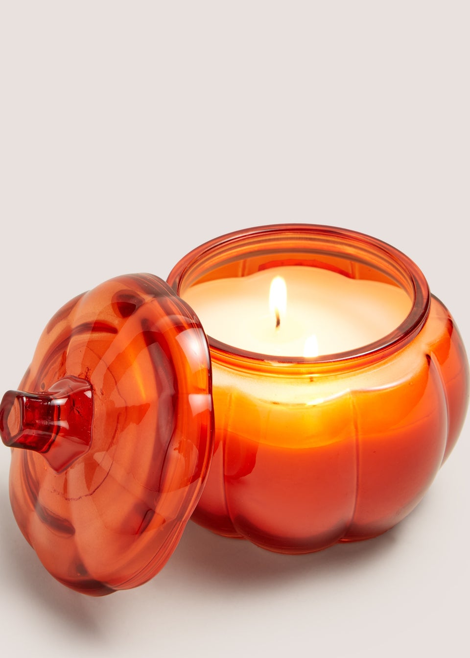 Glass Pumpkin Shaped Candle