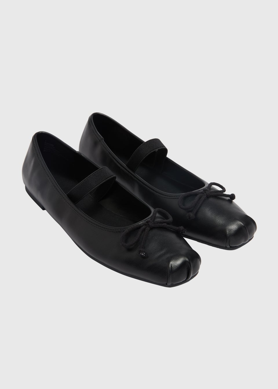 Black Square Toe Ballet Flats