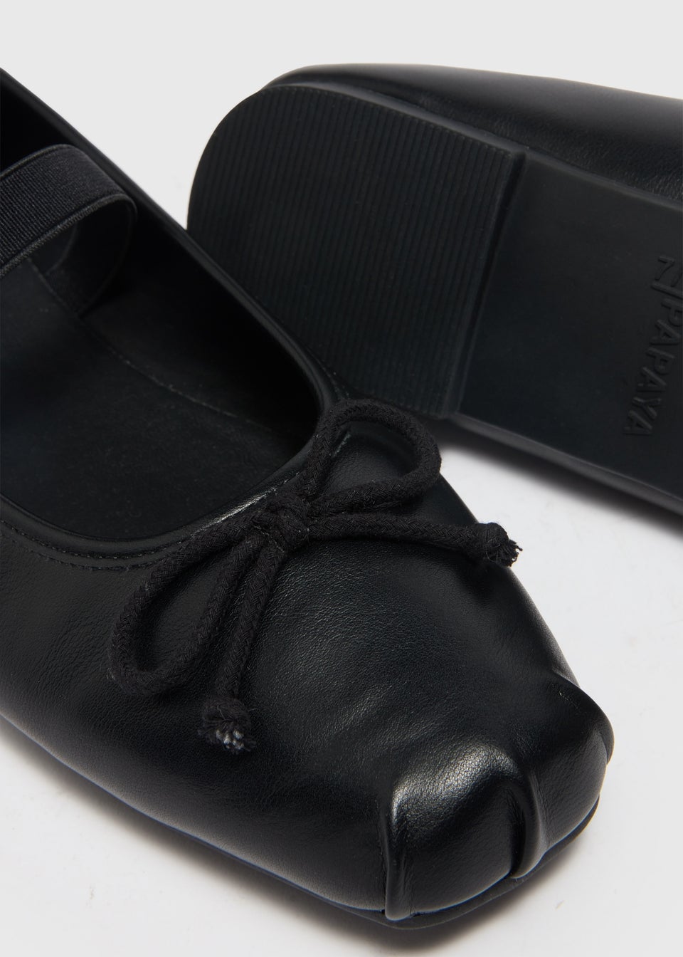 Black Square Toe Ballet Flats