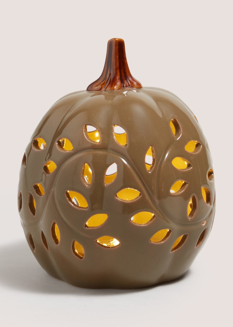 Green LED Cut Out Pumpkin Ornament