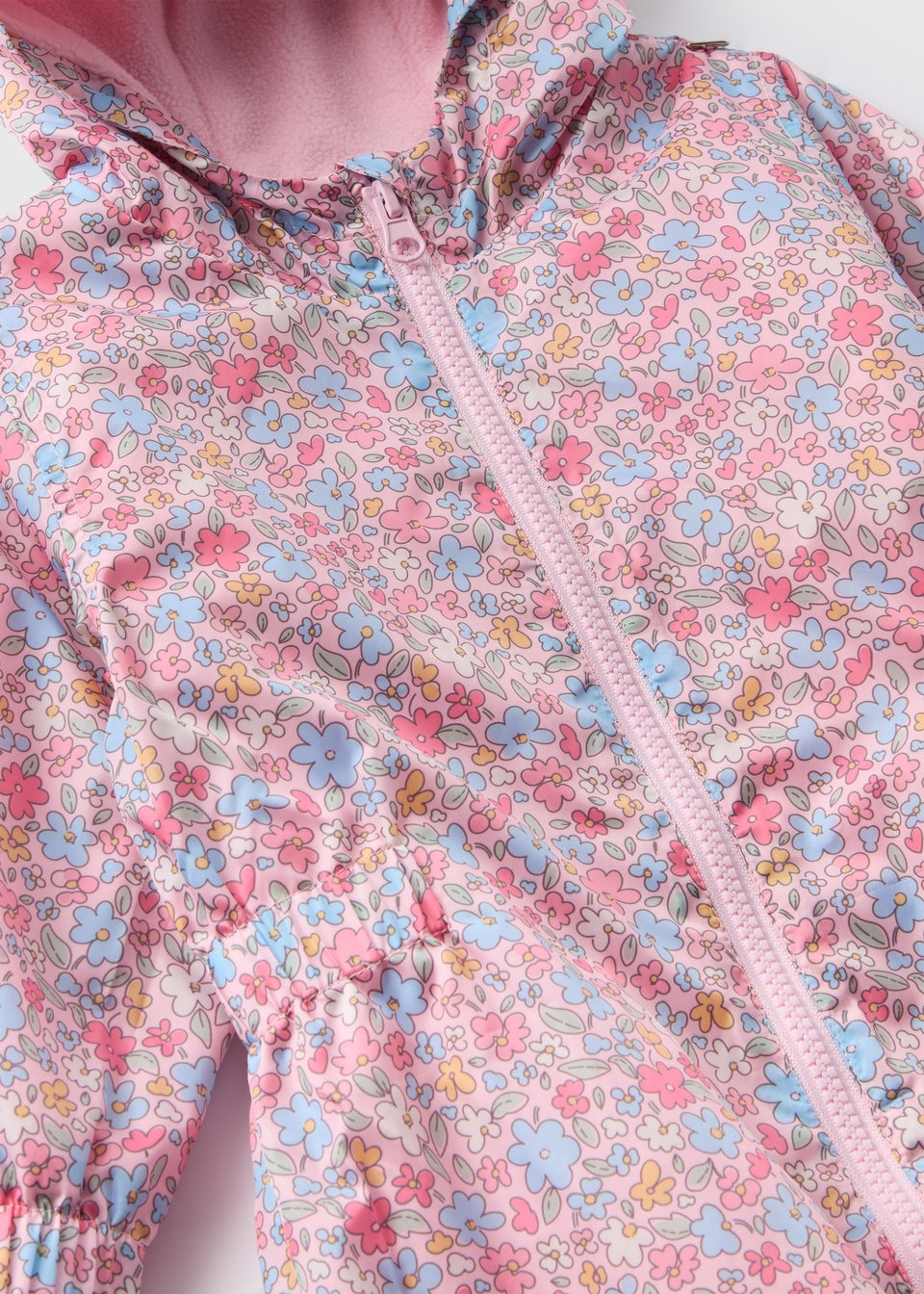 Girls Pink Floral Showerproof Puddle suit (1-7yrs)