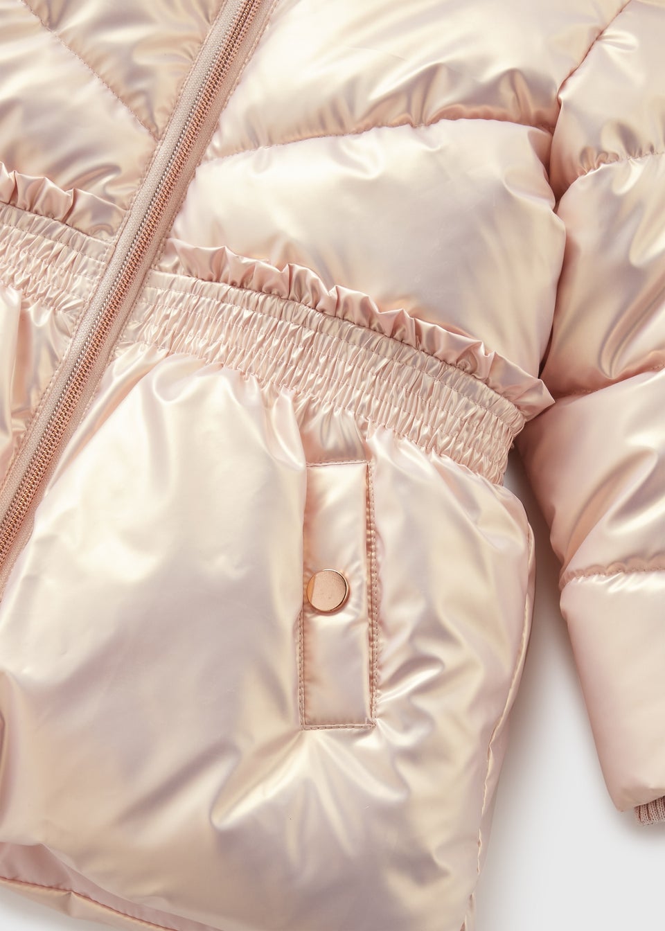Girls Pink Iridescent Showerproof Coat 1 7yrs