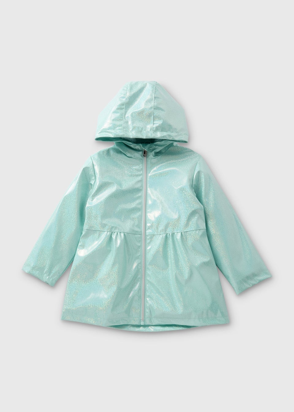 Girls Showerproof Blue Glitter Mac (1-7yrs)