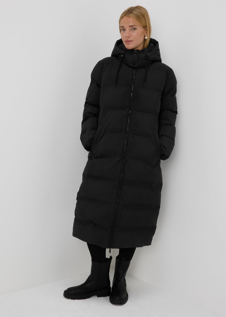 Black Long Padded Coat Matalan