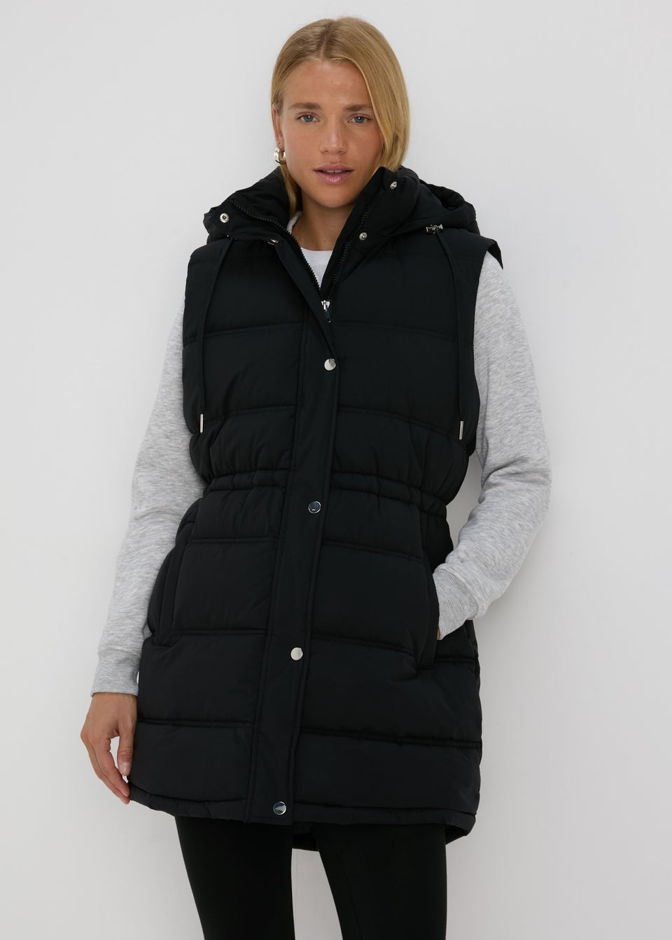 Black fur gilet matalan deals