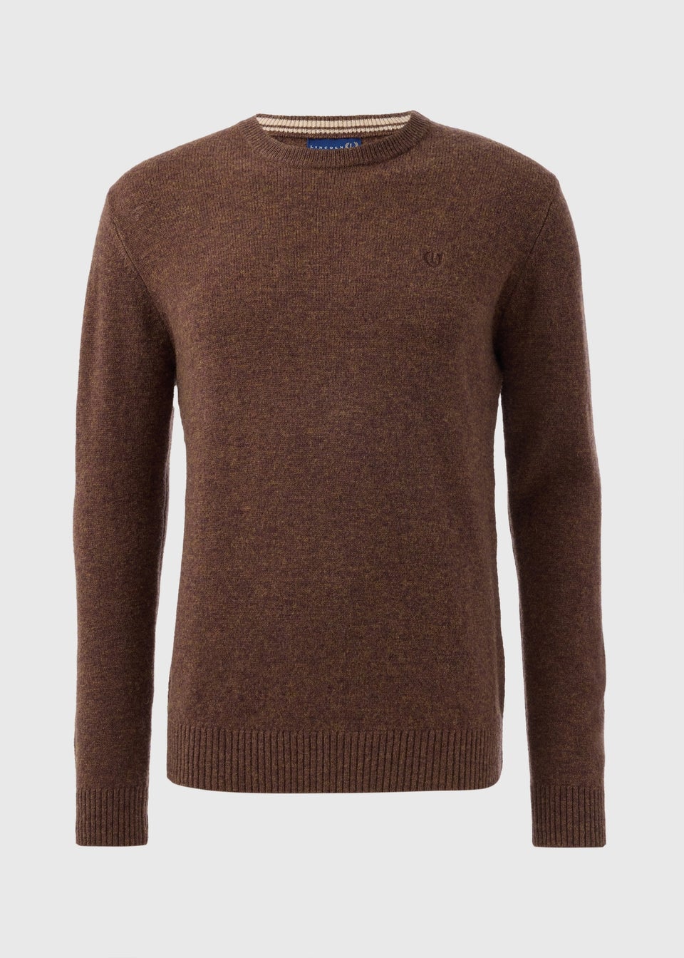 Lincoln Brown Lambswool Crew Neck Jumper