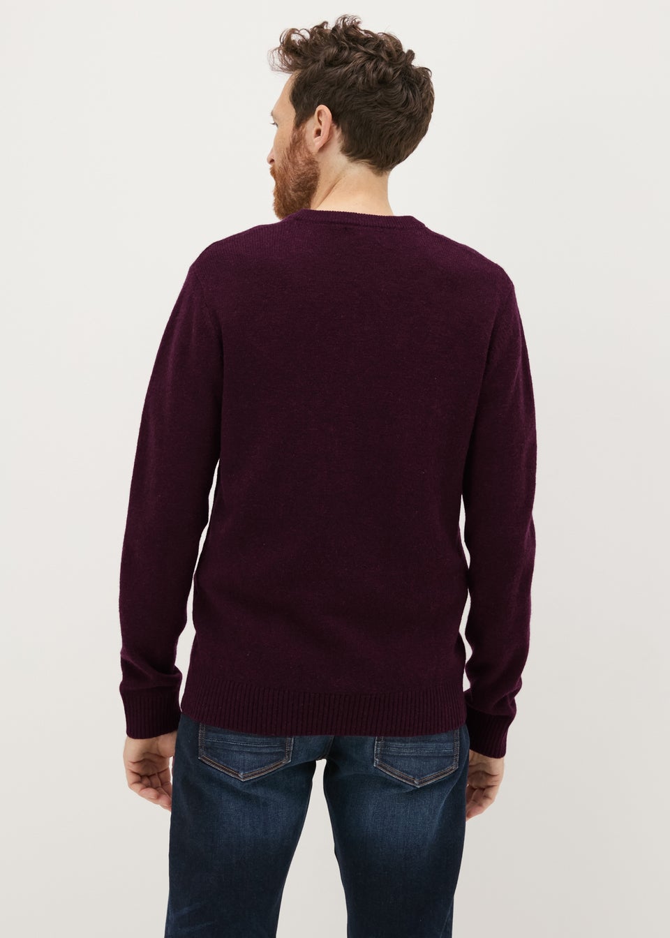 Lincoln Burgundy Lambswool V Neck Jumper