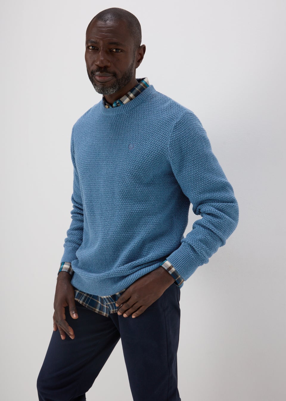 Lincoln Blue Crew Neck Knit Jumper