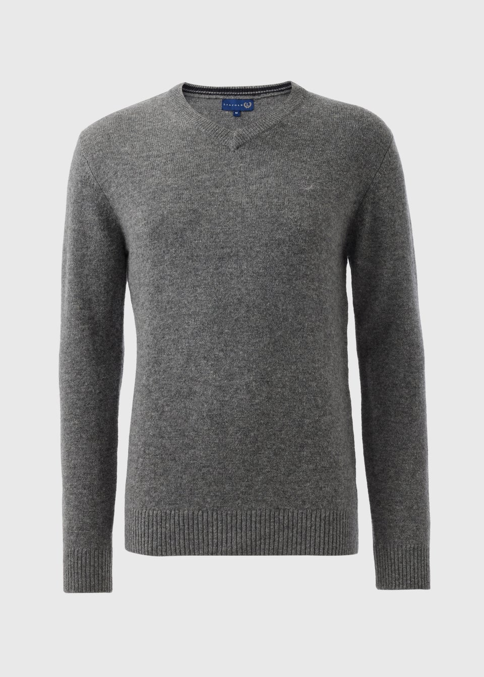 Lincoln Grey Lambswool V Neck Jumper Matalan