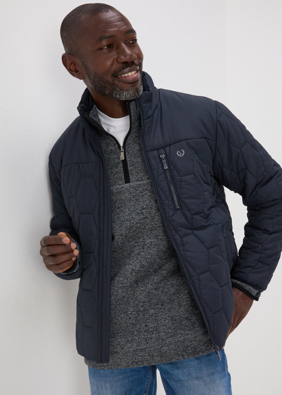 Lincoln Navy Quilted Jacket Matalan