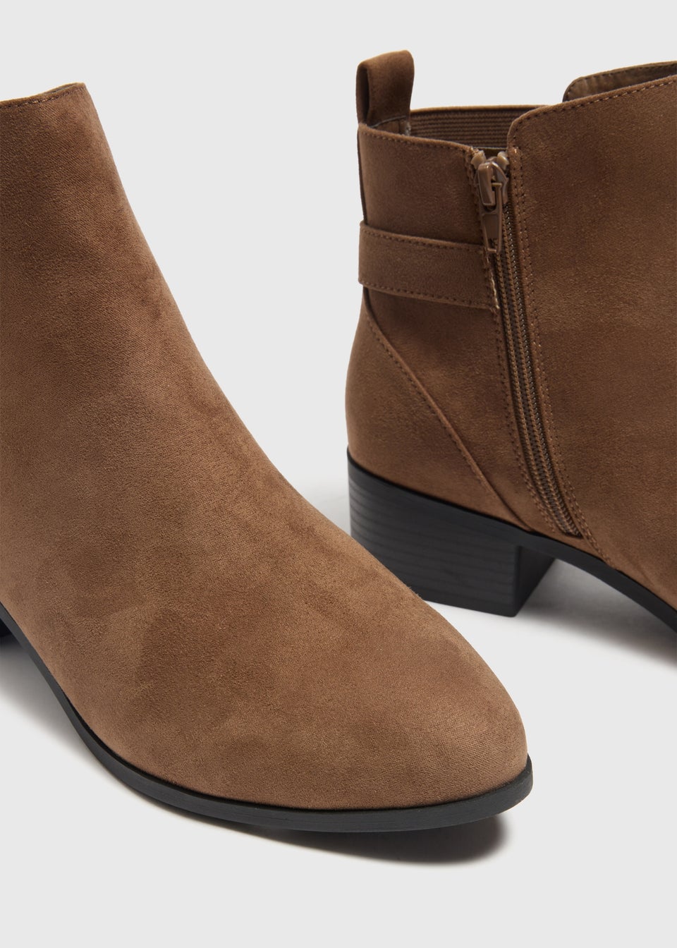 Taupe block heel booties 2025