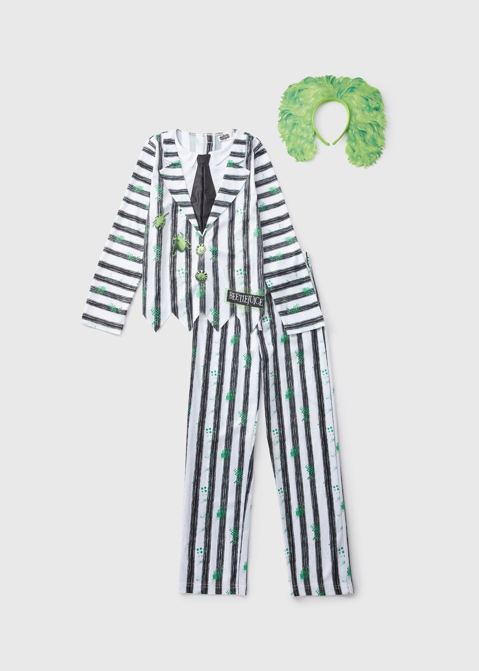 Beetlejuice Kids Black Fancy Dress Costume 2 11yrs Matalan