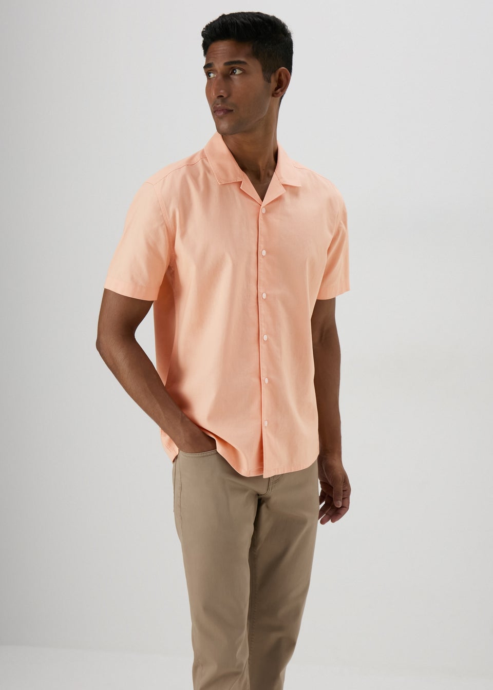 Peach Linen Shirt