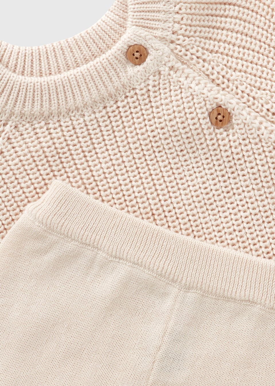 Baby Ecru Rib Knit Jumper & Jogging Bottoms Set (Newborn-23mths)
